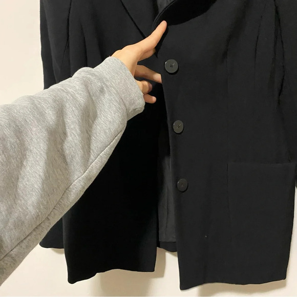 M.M. LaFleur Black Wool Blend Three Button Blazer size 0 - Picture 4 of 9